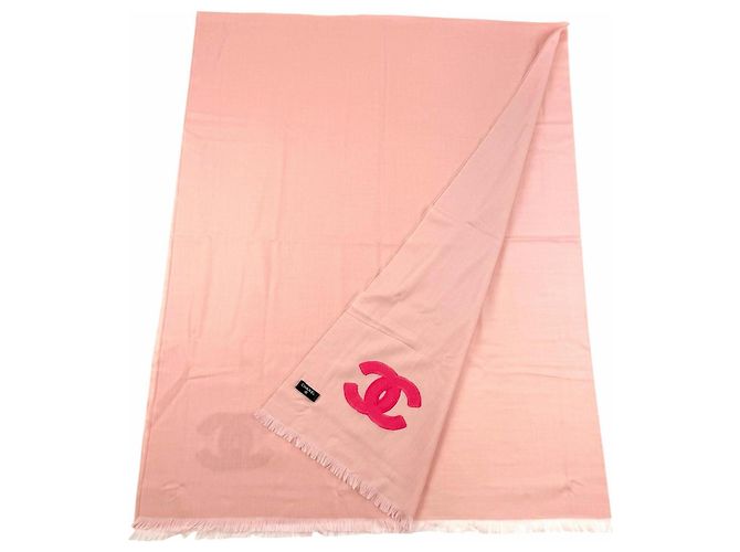 Stola Chanel 23C in misto cashmere e seta rosa - vista 3