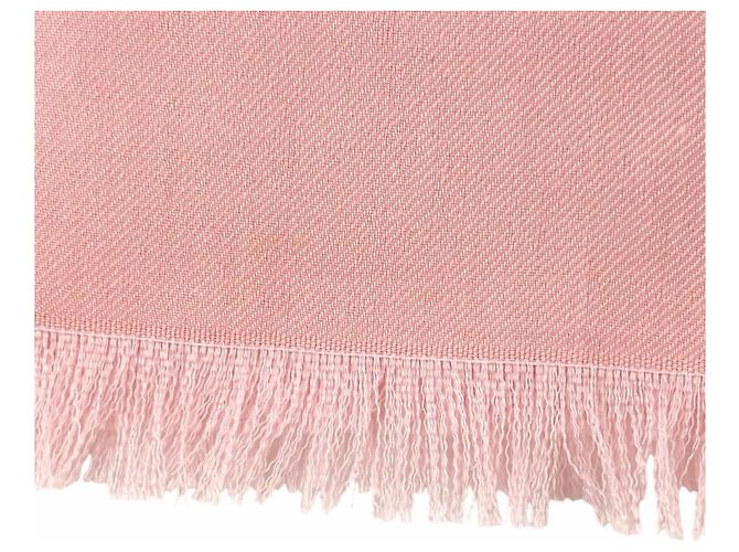 Stola Chanel 23C in misto cashmere e seta rosa - vista 4