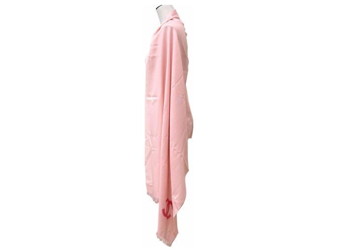 Stola Chanel 23C in misto cashmere e seta rosa - vista 6