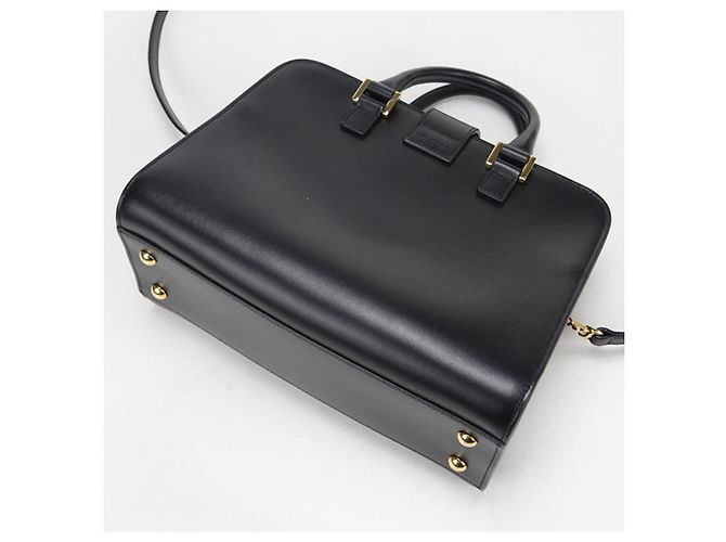 Borsa a mano in pelle nera Saint Laurent Nero - vista 2