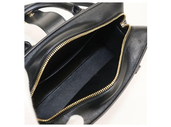 Borsa a mano in pelle nera Saint Laurent Nero - vista 3