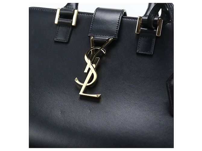 Borsa a mano in pelle nera Saint Laurent Nero - vista 4