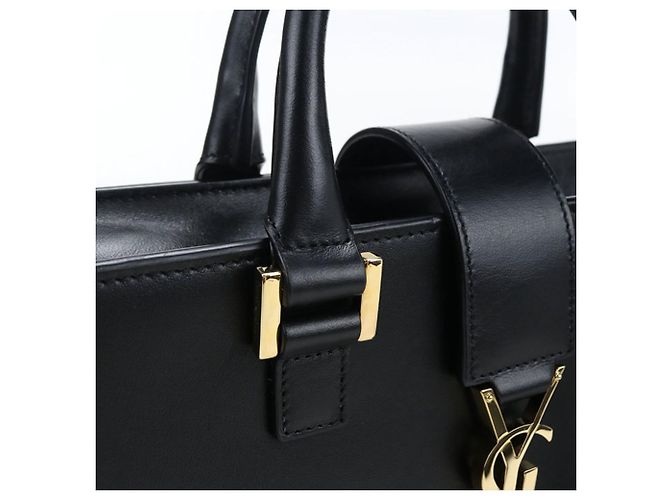 Borsa a mano in pelle nera Saint Laurent Nero - vista 6