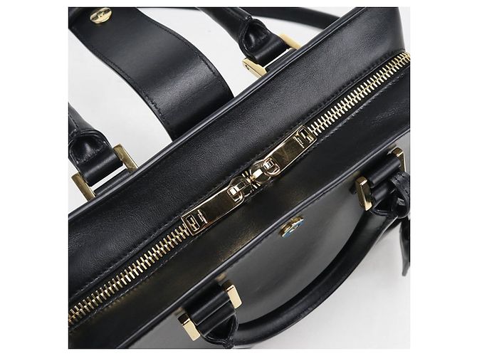 Borsa a mano in pelle nera Saint Laurent Nero - vista 7