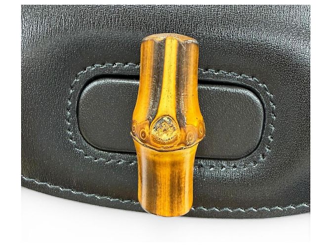 Mini borsa Gucci Bamboo 1947 Nero - vista 10