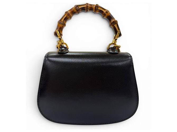 Mini borsa Gucci Bamboo 1947 Nero - vista 2