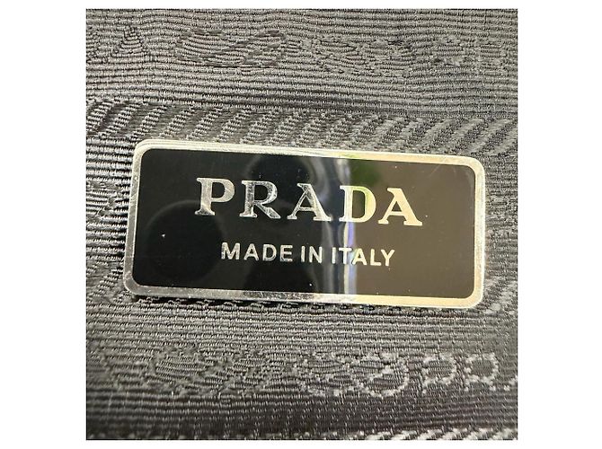 Borsa tote in spugna blu navy scuro Prada - vista 10