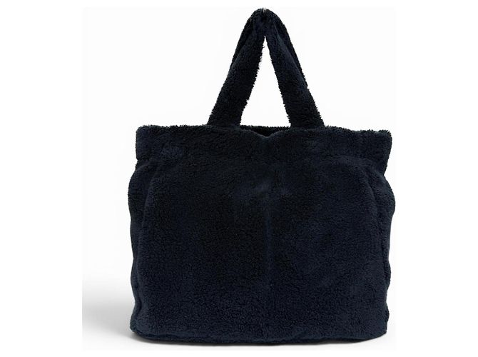 Borsa tote in spugna blu navy scuro Prada - vista 2