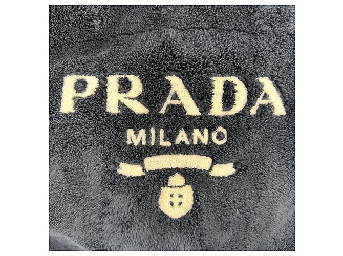 Borsa tote in spugna blu navy scuro Prada - vista 8