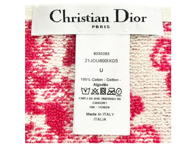 Serviette de bain en coton bordeaux Christian Dior - vue 6