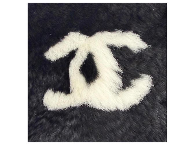 Chanel Coco Mark Lapin Pelzarmreif Schwarz Weiß - Ansicht 6