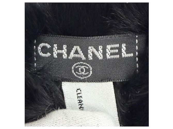 Chanel Coco Mark Lapin Pelzarmreif Schwarz Weiß - Ansicht 7