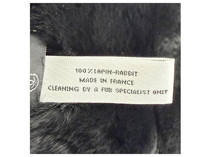 Chanel Coco Mark Lapin Pelzarmreif Schwarz Weiß - Ansicht 8