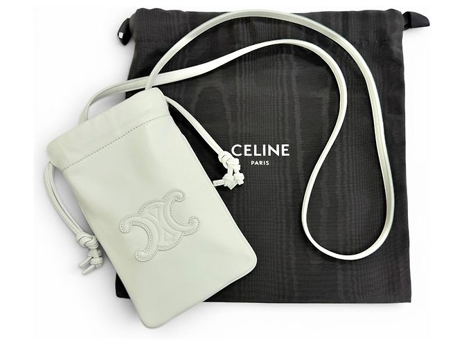 Céline Pochette per cellulare in pelle Triomphe Celine Verde chiaro - vista 2