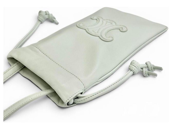 Céline Pochette per cellulare in pelle Triomphe Celine Verde chiaro - vista 4