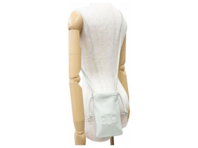 Céline Pochette per cellulare in pelle Triomphe Celine Verde chiaro - vista 8