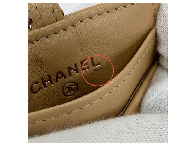 Timeless Tarjetero de piel de cordero beige Chanel - vista 11