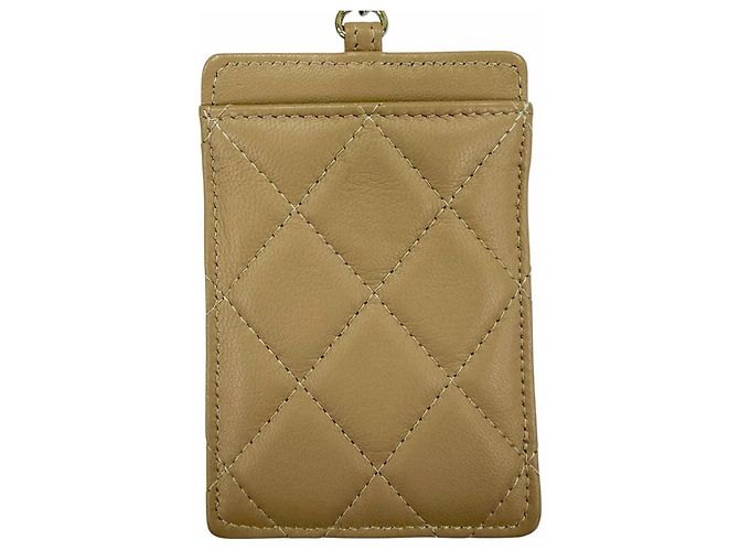 Timeless Tarjetero de piel de cordero beige Chanel - vista 5