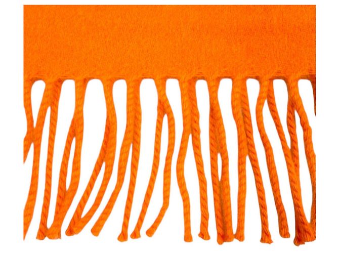 Stola in cashmere e seta Hermès arancione - vista 5
