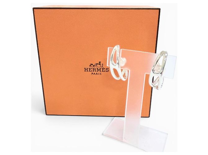 Hermès Pendientes Hermes Chaine d'Ancre Punk Stud Plata - vista 2