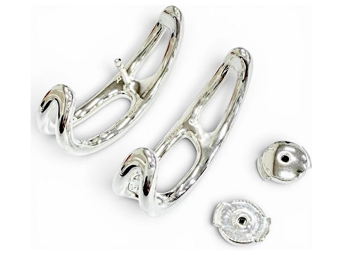 Hermès Pendientes Hermes Chaine d'Ancre Punk Stud Plata - vista 5