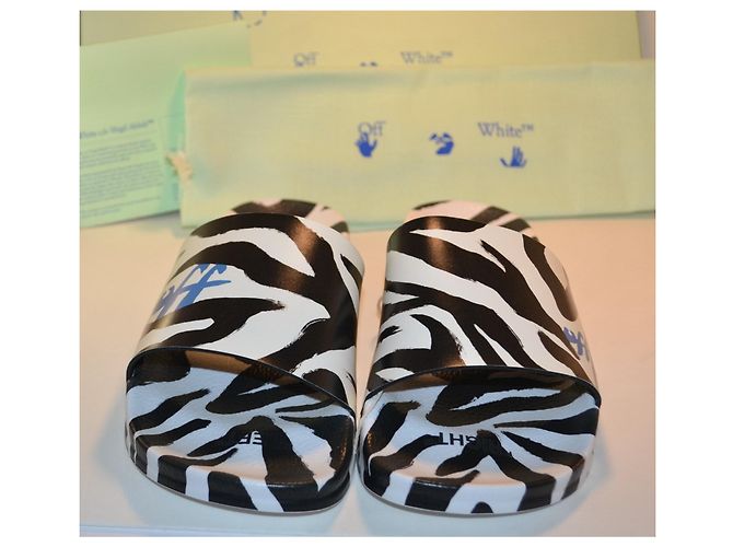 Off White Off-White Pool Slides Zebra-Print Schwarz Weiß Zebra-druck - Ansicht 2