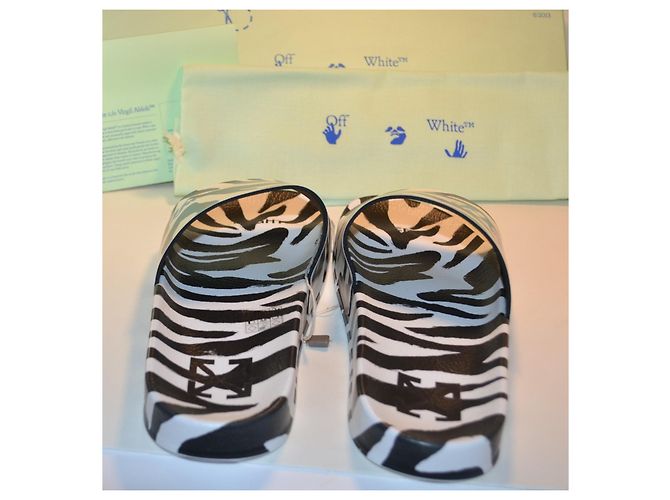Off White Off-White Pool Slides Zebra-Print Schwarz Weiß Zebra-druck - Ansicht 3