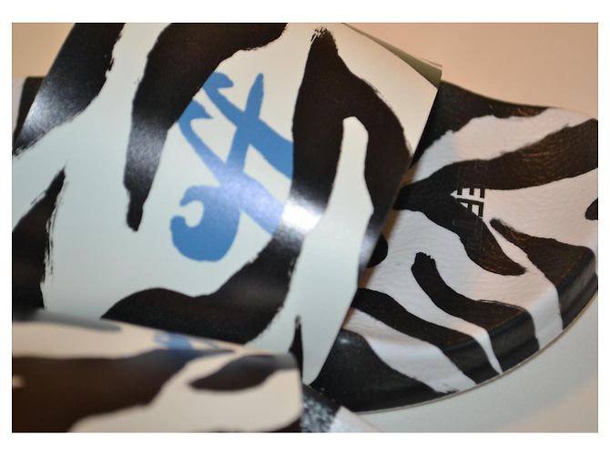 Off White Off-White Pool Slides Zebra-Print Schwarz Weiß Zebra-druck - Ansicht 7