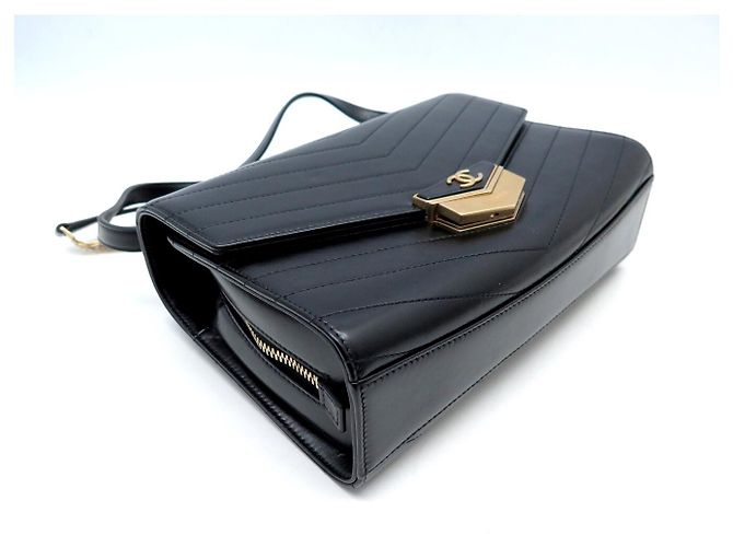 NUOVA BORSA CHANEL FLAP BAG PARIS HAMBURG CHEVRON A SPALLA HANDBAG Nero - vista 3