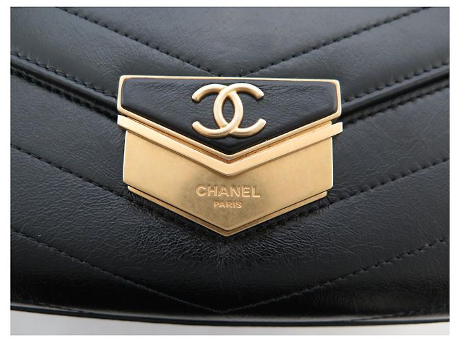 NUOVA BORSA CHANEL FLAP BAG PARIS HAMBURG CHEVRON A SPALLA HANDBAG Nero - vista 6