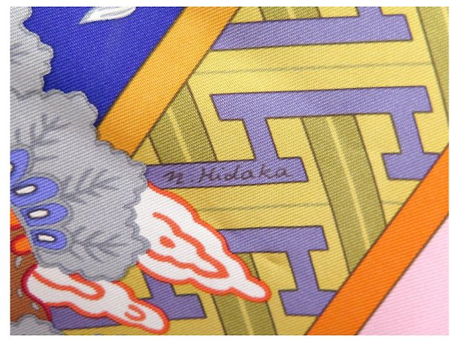 Hermès NUOVO FULLETTO DI SETA HERMES BALLADE DE HEIAN CARRE 90 BLUE DE HIDAKA - vista 10