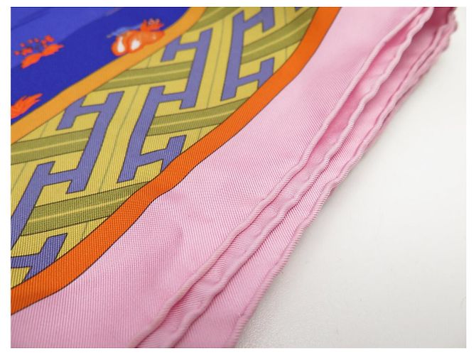 Hermès NUOVO FULLETTO DI SETA HERMES BALLADE DE HEIAN CARRE 90 BLUE DE HIDAKA - vista 13