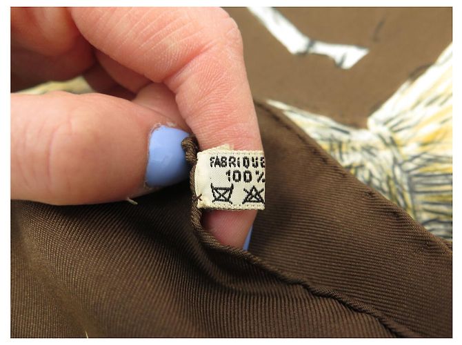 Hermès NUOVO FULLETTO QUADRATO DI SETA VINTAGE HERMES LES POULAINS 90 MARRONE - vista 11