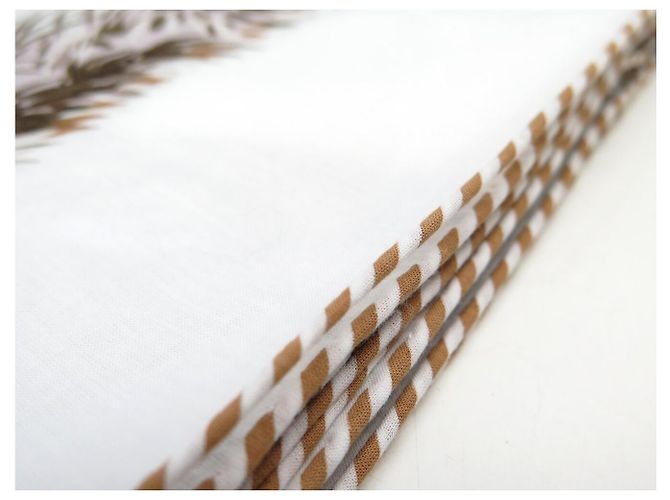 Hermès NUOVO FULLETTO HERMES LES GUEPARDS IN COTONE 80 BIANCO ROBERT DALLET - vista 11