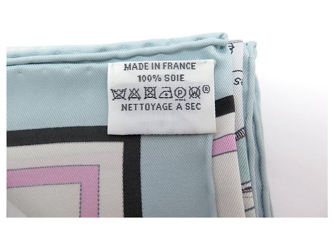 Hermès NUOVO FULLETTO HERMES LES ANAMORPHOSES H982853 PHILIPPE DUMAS SETA 70 Blu - vista 12
