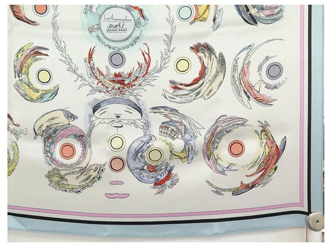 Hermès NUOVO FULLETTO HERMES LES ANAMORPHOSES H982853 PHILIPPE DUMAS SETA 70 Blu - vista 4