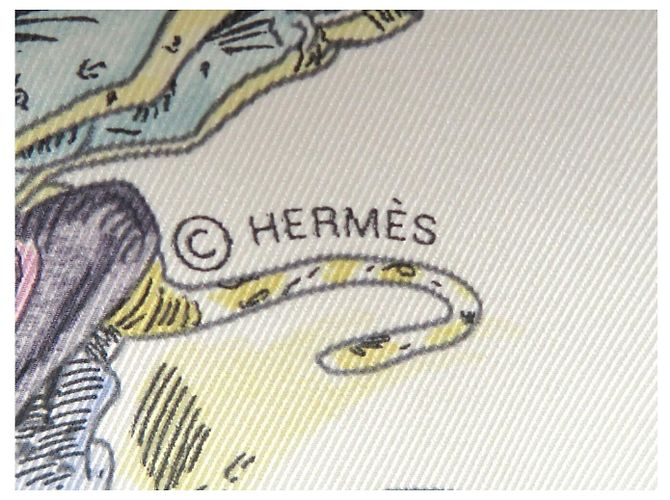 Hermès NUOVO FULLETTO HERMES LES ANAMORPHOSES H982853 PHILIPPE DUMAS SETA 70 Blu - vista 9