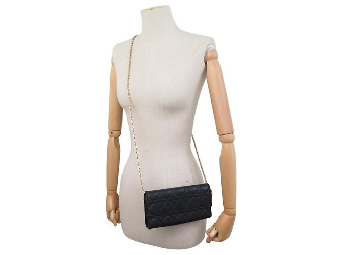 BORSA PORTAFOGLIO CHRISTIAN DIOR LADY CROISIERE WOC A SPALLA Nero - vista 5