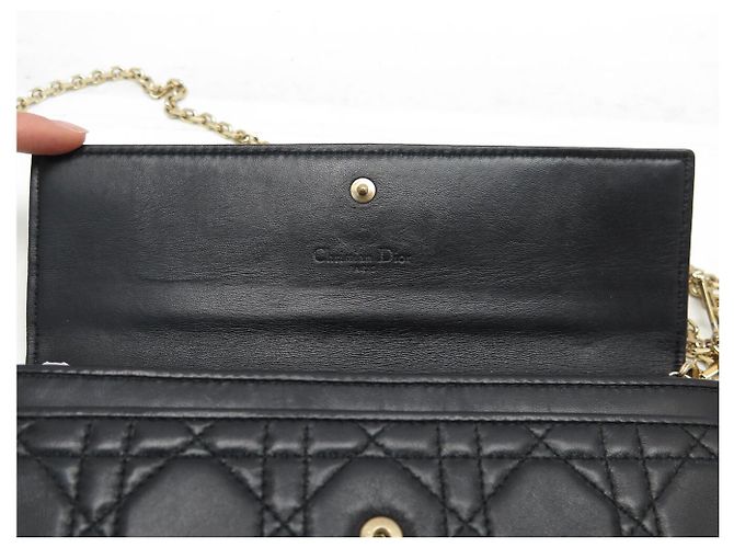 BORSA PORTAFOGLIO CHRISTIAN DIOR LADY CROISIERE WOC A SPALLA Nero - vista 7