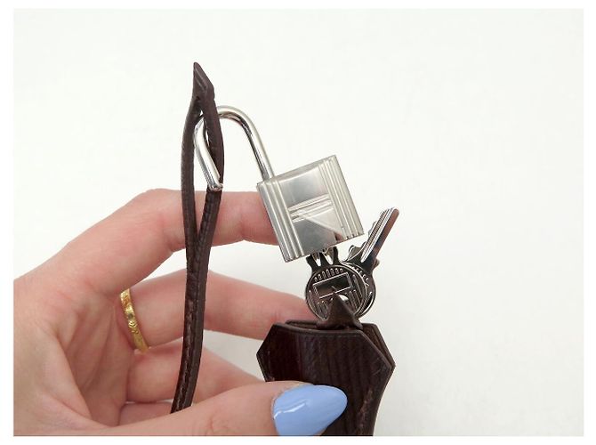 Hermès NEW SET HERMES PADLOCK + ZIPPER PULL WITH BELL KEY FOR KELLY BAG Brown - view 9
