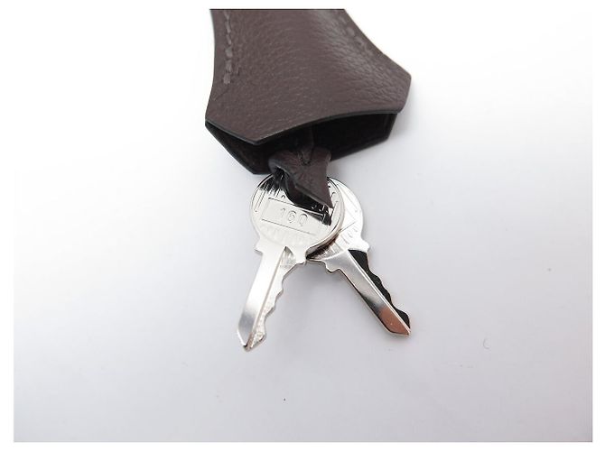 Hermès NEW SET HERMES PADLOCK + ZIPPER PULL WITH BELL KELLY BAG KEY Brown - view 3