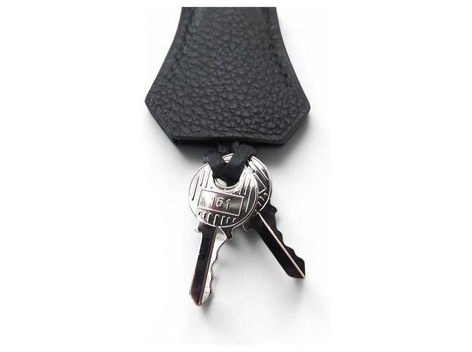 Hermès NEW SET HERMES PADLOCK + ZIPPER PULL WITH BELL KEY FOR KELLY BAG Black - view 3