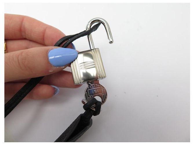 Hermès NEW SET HERMES PADLOCK + ZIPPER PULL WITH BELL KEY FOR KELLY BAG Black - view 6