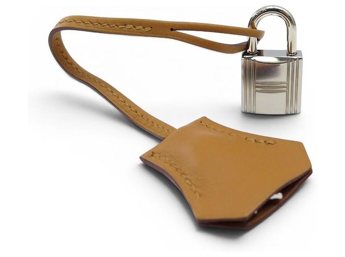 Hermès NEW SET HERMES PADLOCK + ZIPPER PULL WITH BELL KELLY BAG KEY Camel - view 2