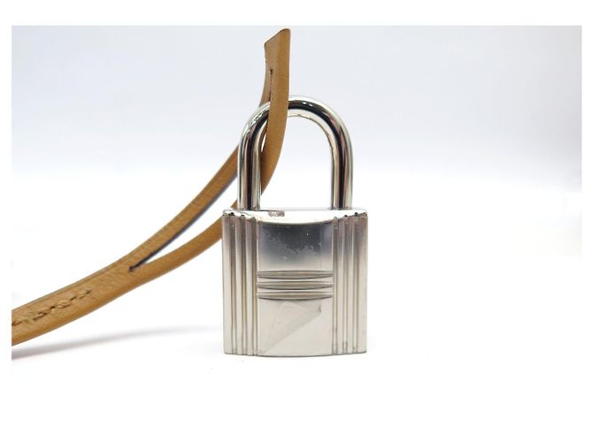 Hermès NEW SET HERMES PADLOCK + ZIPPER PULL WITH BELL KELLY BAG KEY Camel - view 4
