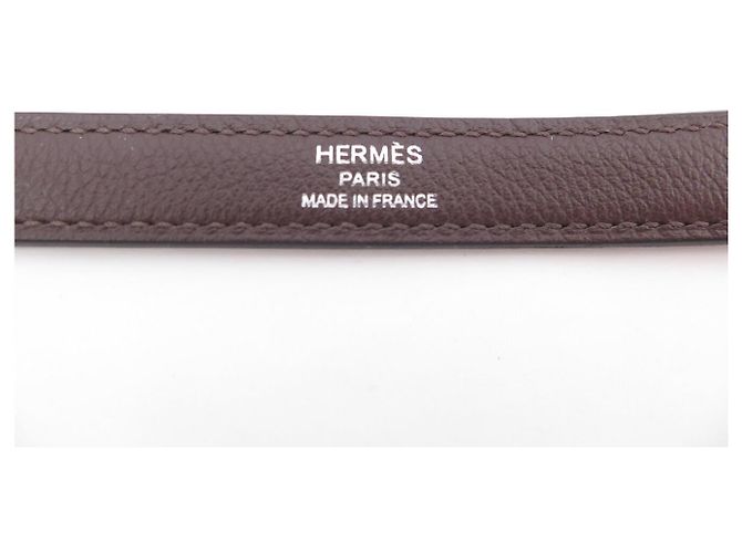 Hermès NUOVA TRACCELLA HERMES PER BORSA KELLY IN PELLE SWIFT MARRONE - vista 3