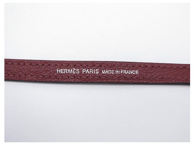 Hermès NUOVA TRACCELLA HERMES PER BORSA MINI KELLY 91 CM PELLE ROSSA CROSS STRAP Bordò - vista 5