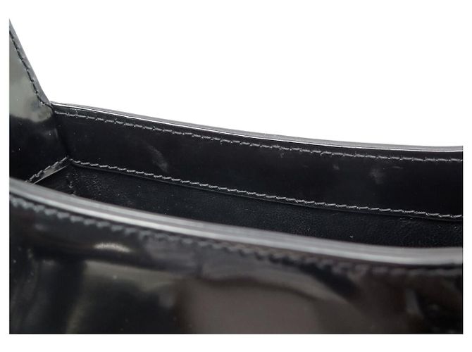 BORSA SAINT LAURENT LE 5 À 7 657228 HOBO IN PELLE LACCATA NERA Nero - vista 12
