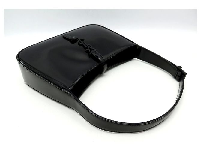 BORSA SAINT LAURENT LE 5 À 7 657228 HOBO IN PELLE LACCATA NERA Nero - vista 4