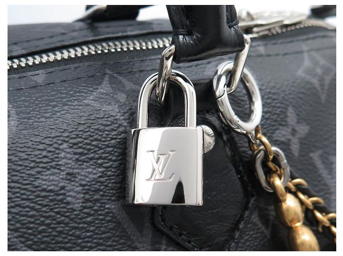 NUOVA BORSA LOUIS VUITTON SPEEDY SOFT 30 MONOGRAM ECLIPSE CANVAS M15102 Grigio antracite - vista 14
